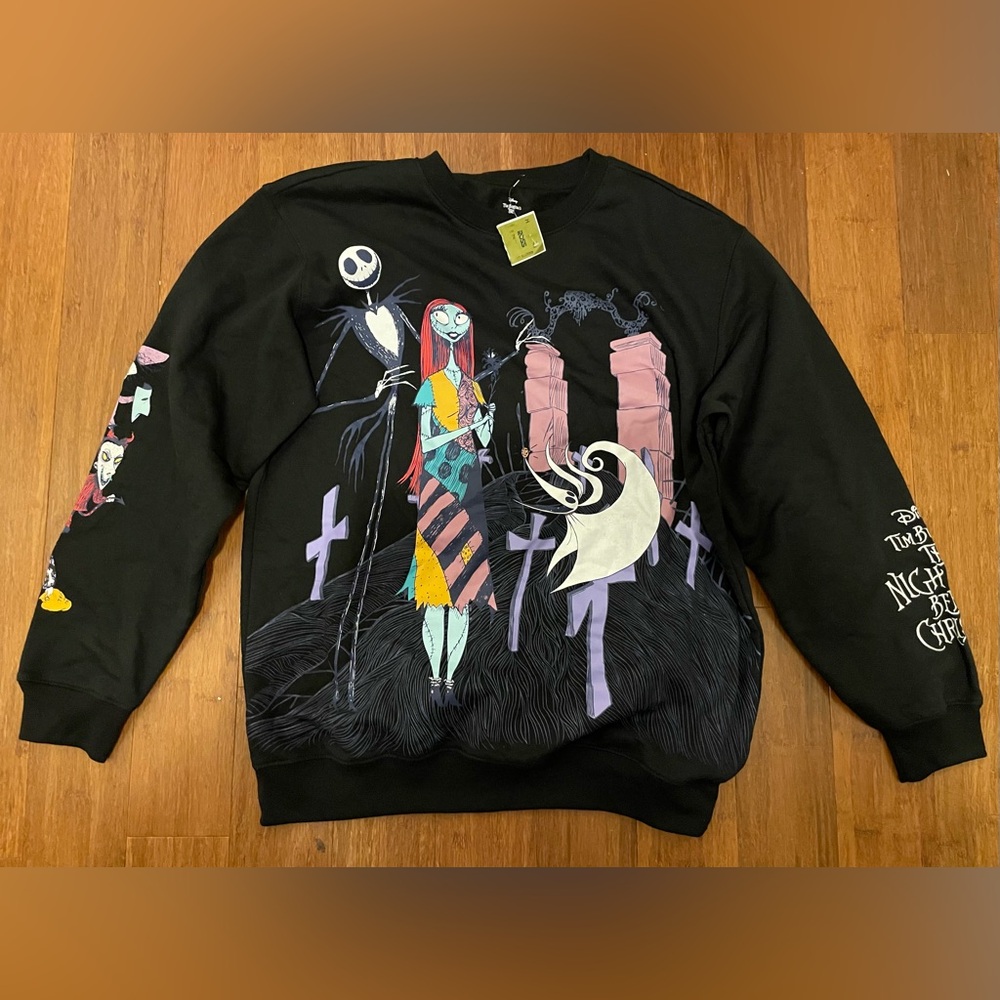 Disney Nightmare NWTBefore Christmas Hoodie Sweatshirt L Jack Pumpkin Lock Stock